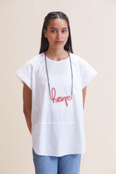 Hope necklace in long coral red color with ssscn0037-toned accents